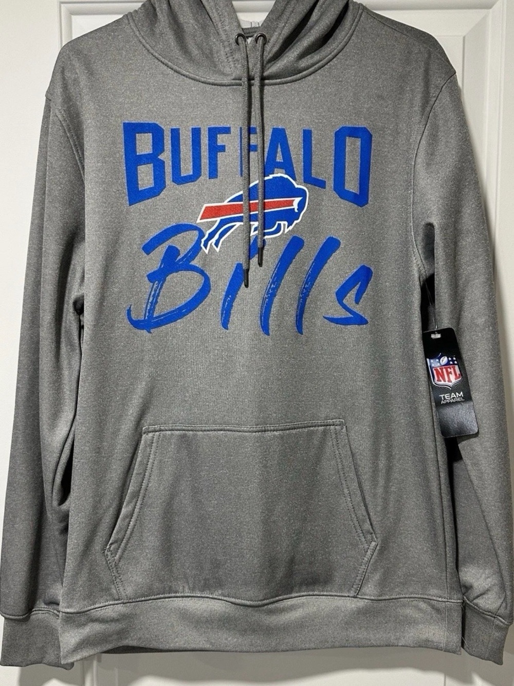 NFL Buffalo Bills Men’s Gray Hoodie with Blue and Red Logo New With Tags